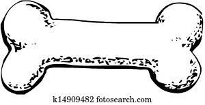 Clipart of Outlined Dog Bone k9128752 - Search Clip Art, Illustration