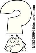 Outlined Question Mark Thinking Outlined Question Mark Thinking