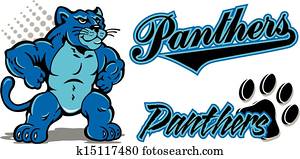 panther, maskottchen, und, team, name panther, maskottchen, und, team, name