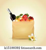Paper Bag With Fruit