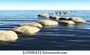 path of stones on the water path of stones on the water