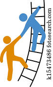 People helping join up ladder People helping join up ladder