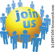 People join social company group