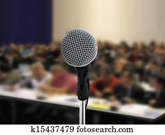 pessoas, assistindo, seminário