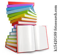 Pile of books. Open book Pile of books. Open book
