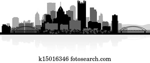 pittsburgh, stadt skyline, silhouette pittsburgh, stadt skyline, silhouette