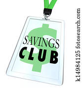 poupança, clube, emblema, cartão id, especiais, desconto, salvar, mais