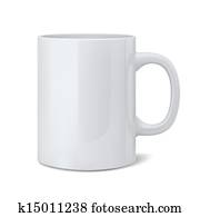 Realistic classic white cup Realistic classic white cup