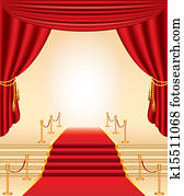 red carpet, golden stanchions, stairs and curtains red carpet, golden stanchions, stairs and curtains
