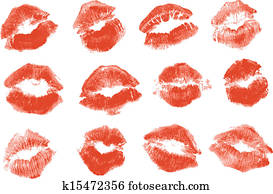 Red lipstick kiss. Isolated Red lipstick kiss. Isolated