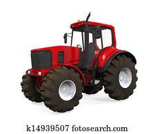 Red Tractor Isolated Red Tractor Isolated