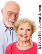 retrato, de, feliz, pareja mayor