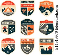 Retro camp badges Retro camp badges