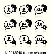 reunión negocio, icono comunicación