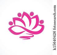 rosa, lotusblüte, symbol, vektor rosa, lotusblüte, symbol, vektor