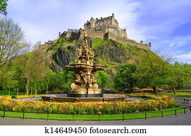 Ross fountain landmark in Edinburgh, Scotland