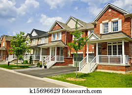 Row of new suburban homes Row of new suburban homes