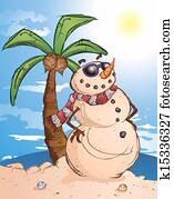 Sand Snowman Cartoon Character Sand Snowman Cartoon Character
