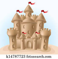 Sandcastle on the beach Stock Photography | k0869795 | Fotosearch