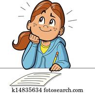 Schoolgirl Taking Test Schoolgirl Taking Test