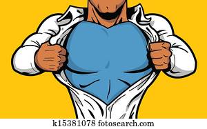 schwarz, superhero, brust schwarz, superhero, brust