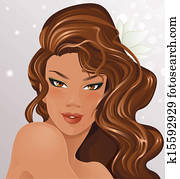 schön, hispanic frau, porträt