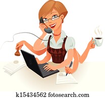 Secretary, vector illustration Secretary, vector illustration