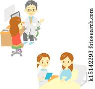 see a doctor, woman see a doctor, woman