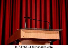 Seminar podium over white Seminar podium over white