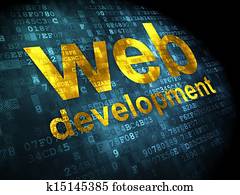 SEO web design concept: Web Development on digital background SEO web design concept: Web Development on digital background
