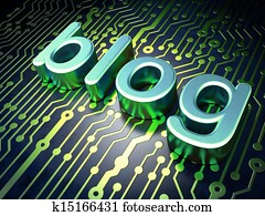 SEO web development concept: Blog on circuit board background SEO web development concept: Blog on circuit board background