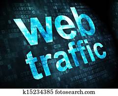 SEO web development concept: Web Traffic on digital background SEO web development concept: Web Traffic on digital background