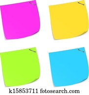 Set of colorful sticky memo notes