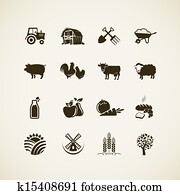 Set of farm icons Set of farm icons