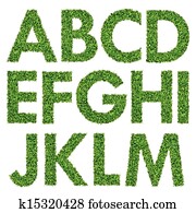 Set of Green Grass Alphabet A-M Set of Green Grass Alphabet A-M