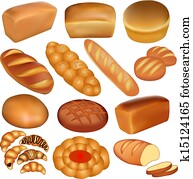 set of loaves of bread and a white set of loaves of bread and a white