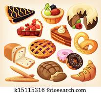 Set of pies and flour products Set of pies and flour products