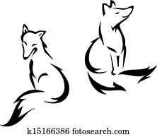 Sitting fox Sitting fox