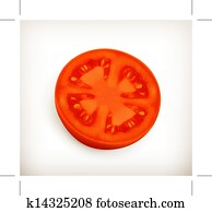 Slice of tomato vector Slice of tomato vector