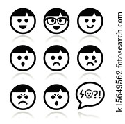 Smiley faces, avatar vector icons s Smiley faces, avatar vector icons s
