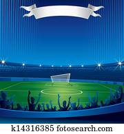 Soccer Stadium with Fans Crowd Soccer Stadium with Fans Crowd