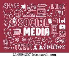 Social media doodles elements Social media doodles elements