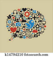 Social Media Speech Bubble Flat Social Media Speech Bubble Flat