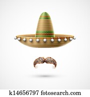 Sombrero and mustache Sombrero and mustache