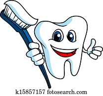 sorrindo, dente, com, tooth-brush