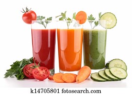 sortimento, de, suco vegetal