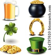 St Patricks day symbol set St Patricks day symbol set