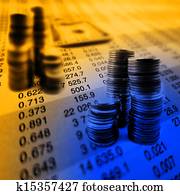 Stacks of Cash and Coins