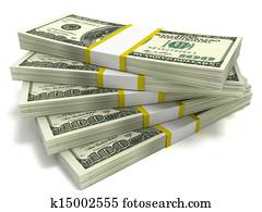 Stacks of Hundred Dollar Bills
