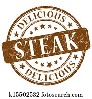 Steak brown grunge stamp Steak brown grunge stamp